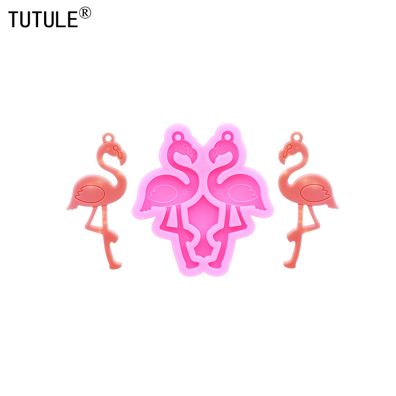 

Shiny Flamingo Flip Candy Chocolate Cake Silicone Mold DIY bird drop glue clays epoxy resin jewelry Earrings Accessories Mold