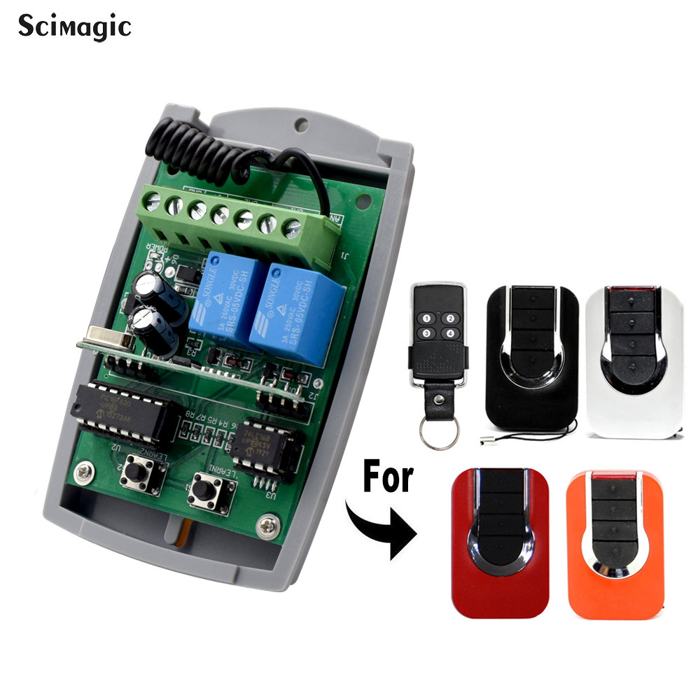 4GO 433.92 MHz Keeloq Wisniowski Remote Control Receiver 2 Channel Gate Garage Door Switch Receiver