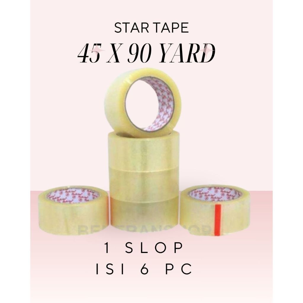 

Lakban Coklat Cokelat Bening 2 inch 90 y 6 pcs (1 slop) 45 90 - Star Tape Rekat 45mm x 90 Y PROMO HARGA TERBAIK