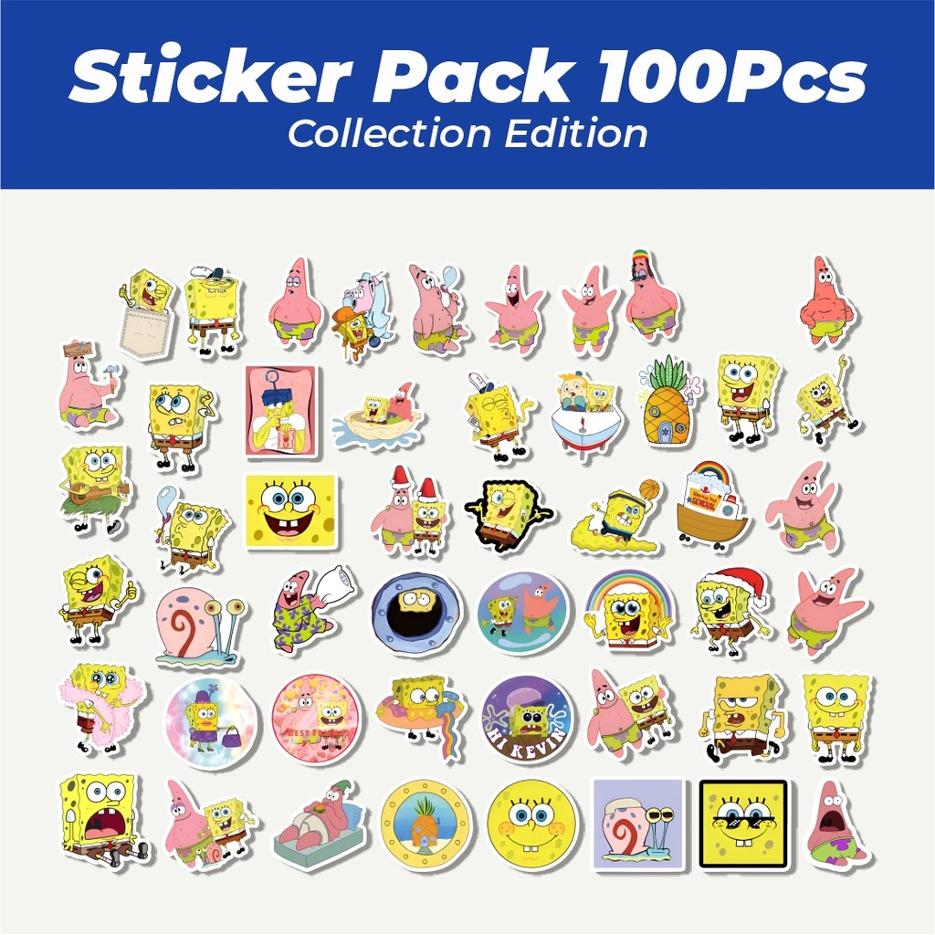 

Hot Stiker Spongebob & Patrick Lucu Anti Air Stikers Berperekat Waterproof Sticker Decal Buat Motor Helm Buku Journal Koper Casing HP Laptop Botol Minum