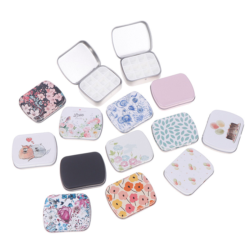 

1pcs Portable Empty Watercolor Tin Box 12 Grids Mini Watercolor Paint Palette Travel Painting Paint Tray Art Supplies