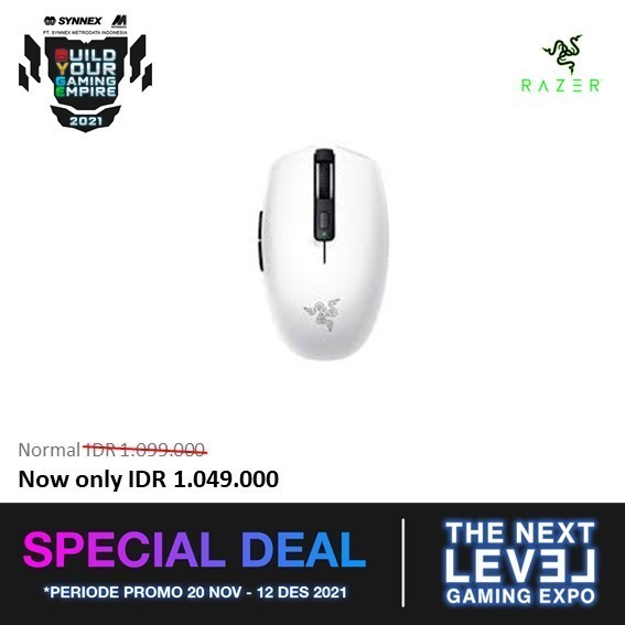 Mouse Gaming Razer Orochi V2 - White Wireless Gaming Mouse
