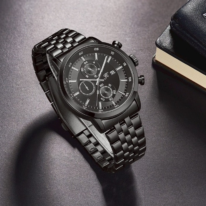 Jims Honey JHW 36 - Jam Tangan Pria Tali Rantai Lengkap Kotak - Jam Tangan Fashion