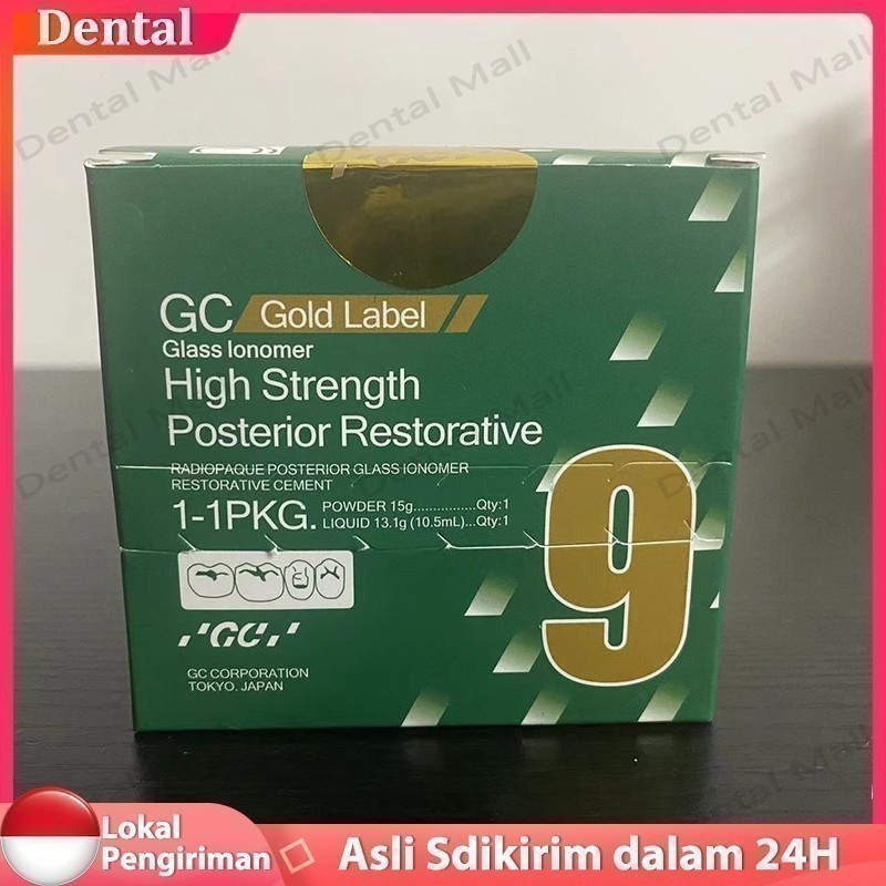 GC Fuji 9 Expiration 2027 Gold Label HS posterior glass ionomar (15gbubuk , 8gcairan)