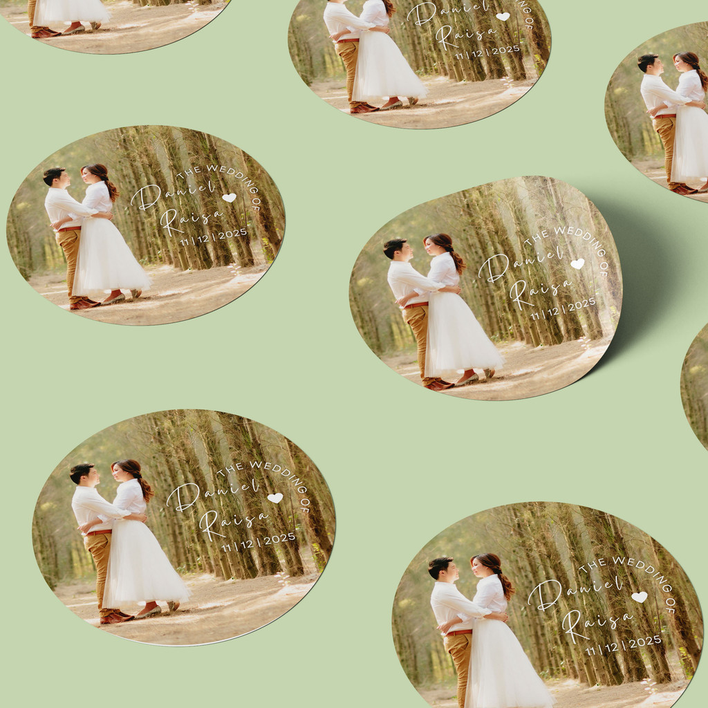 

[ISI SD 125pcs] Sticker Souvenir Bulat Stiker Wedding Pernikahan Lingkaran WB46