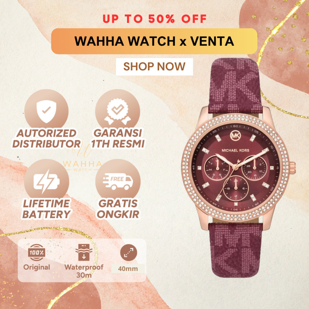 Jam Tangan Wanita  MK2967 Ladies Watch Tibby Red Strap Watch [BERGARANSI]