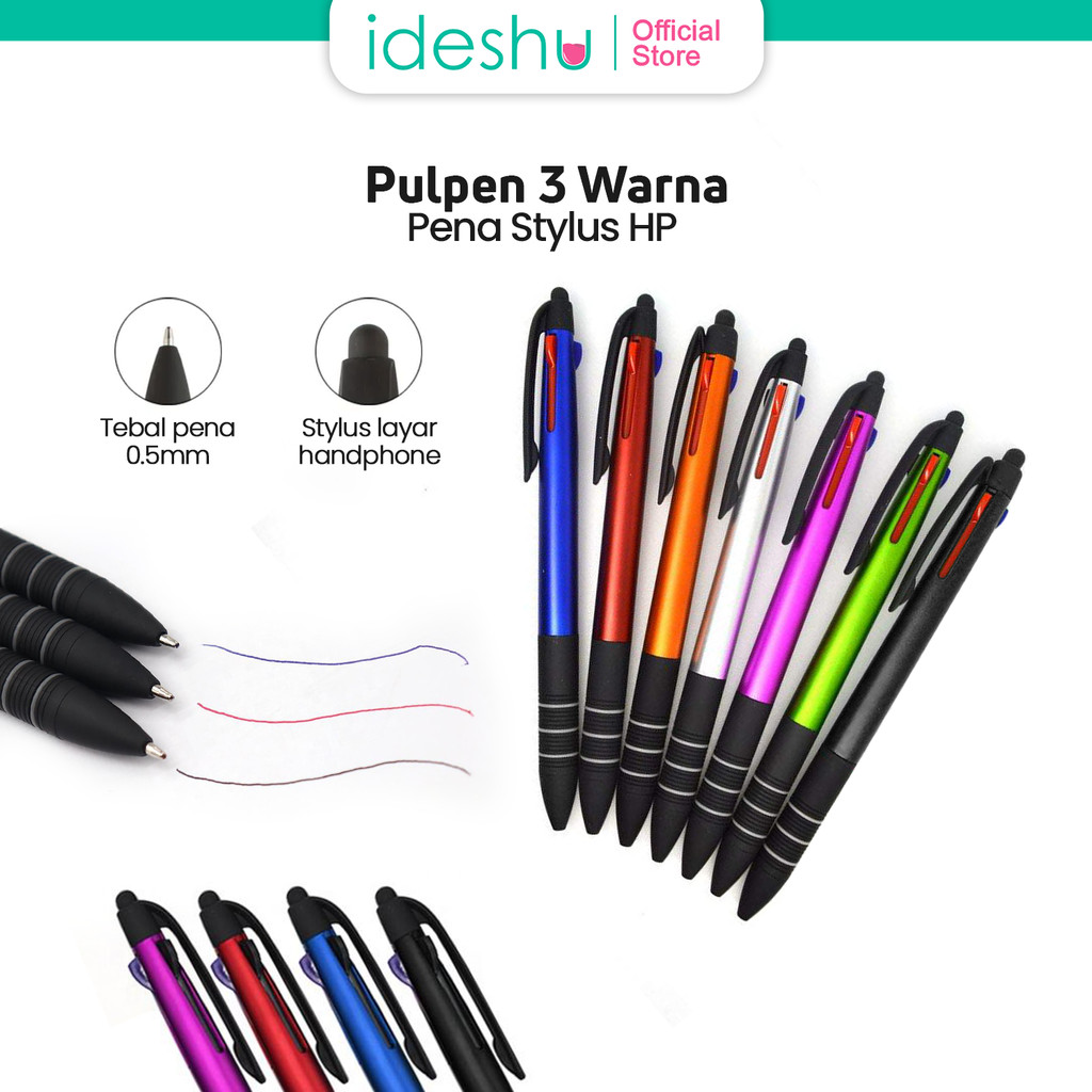 Pulpen 3 Warna Pulpen 3 in 1 Three Color Ballpoint Pen 𝐼𝒟𝐸𝒮𝐻𝒰 592