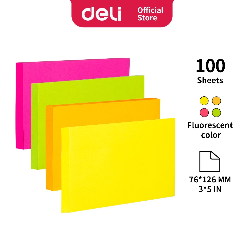 

Deli Memo tempel - Sticky Notes 76×126mm 3''×5'' perekat yang kuat tahan lama EA02502