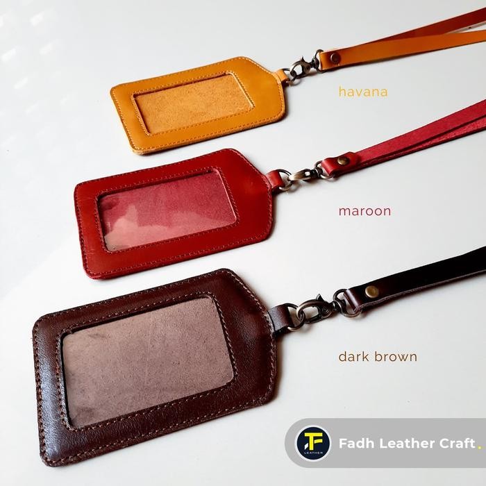 

Promo ID Card Holder Kulit Asli | Name Tag Kulit | Tali Kulit | Hitam