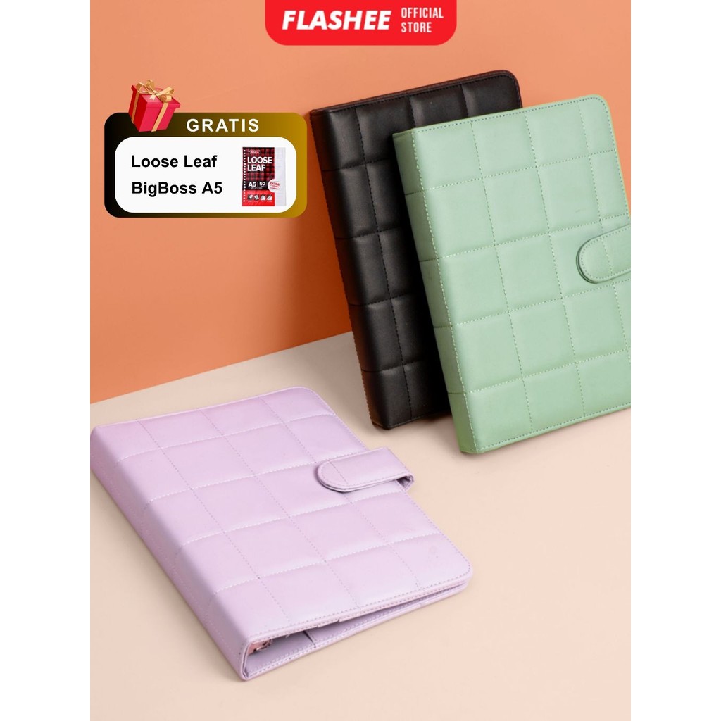 

Flashee Binder Polos Puffy A5 20 Ring Notebook Buku Agenda Catatan Kuliah Berkulitas Hitam