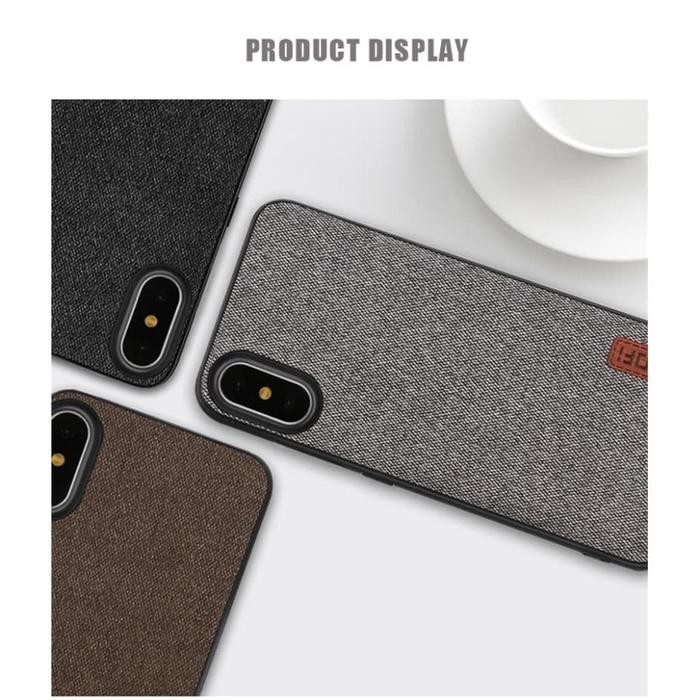 promo IPHONE XS MAX 6.5 MOFI FABRIC ORIGINAL CASE JEANS LUXURY PREMIUM SOFT - HITAM, IPHONE XS MAX