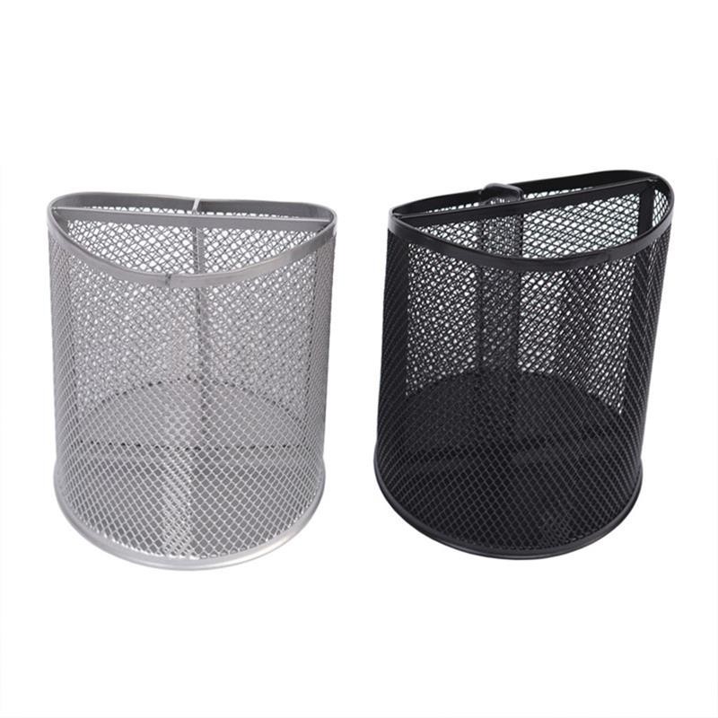 

Bevel Pencil Holder Office Desk Metal Mesh Square Pen Pot Cup Case Container Organiser Durable Pencil Case Black Silver