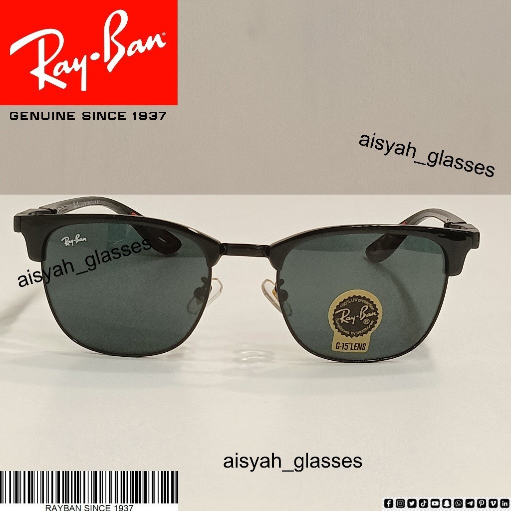 RRR KACAMATA HITAM CLUBMASTER FERRARI RB8396 SCUDERIA FERRARI COLLECTION