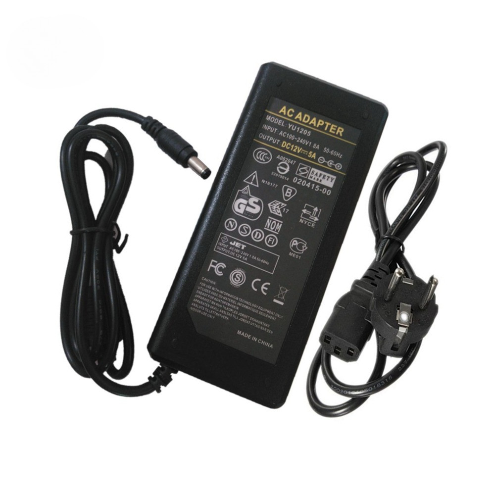 LCD AC Power Supply Adapter DC 12 Volt 5 Amp ( 12V 5A ) LCD Monitor Laptop 60W Power Supply Charger