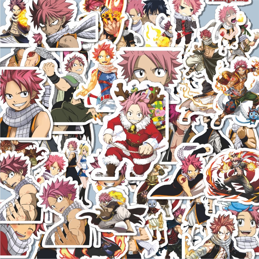 

100PCS Lucu Stiker Anime Series Fairy Tail Character Natsu Dragneel Stiker Aesthetic Stiker Anti Air Stikers Berperekat Waterproof sticker decal buat Motor Helm Buku Journal Koper Casing HP Laptop Botol Minum Hadiah anak