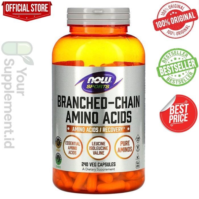 NOW Foods Sports BCAA Branched Chain Amino Acids 240 Capsules fitnes USA - 120 caps