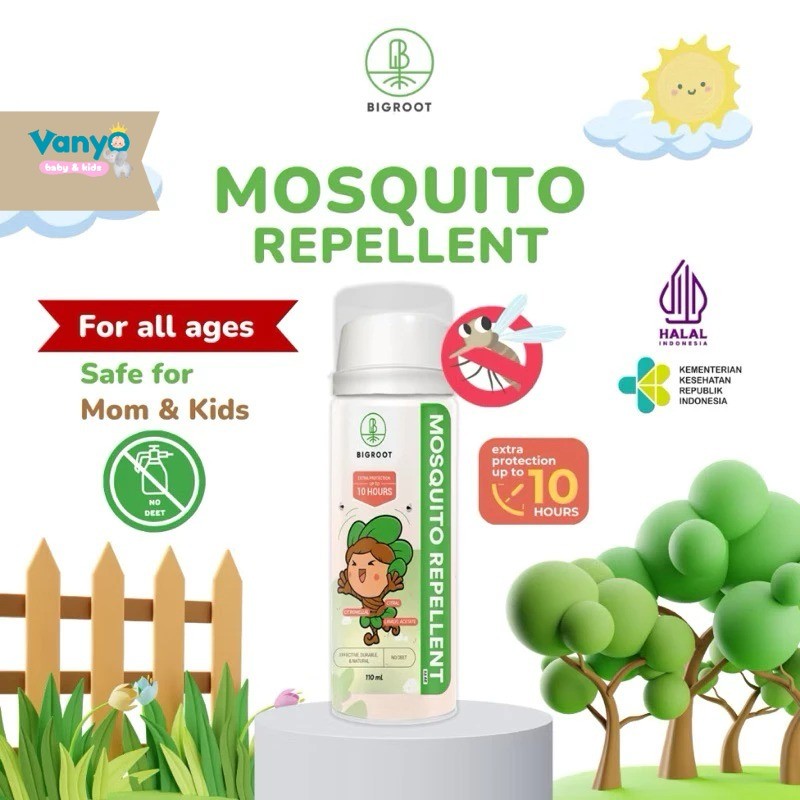 Bigroot Baby Mosquito Repellent 0m+ Semprotan anti nyamuk aman untuk bayi 110ml Obat pengusir nyamuk
