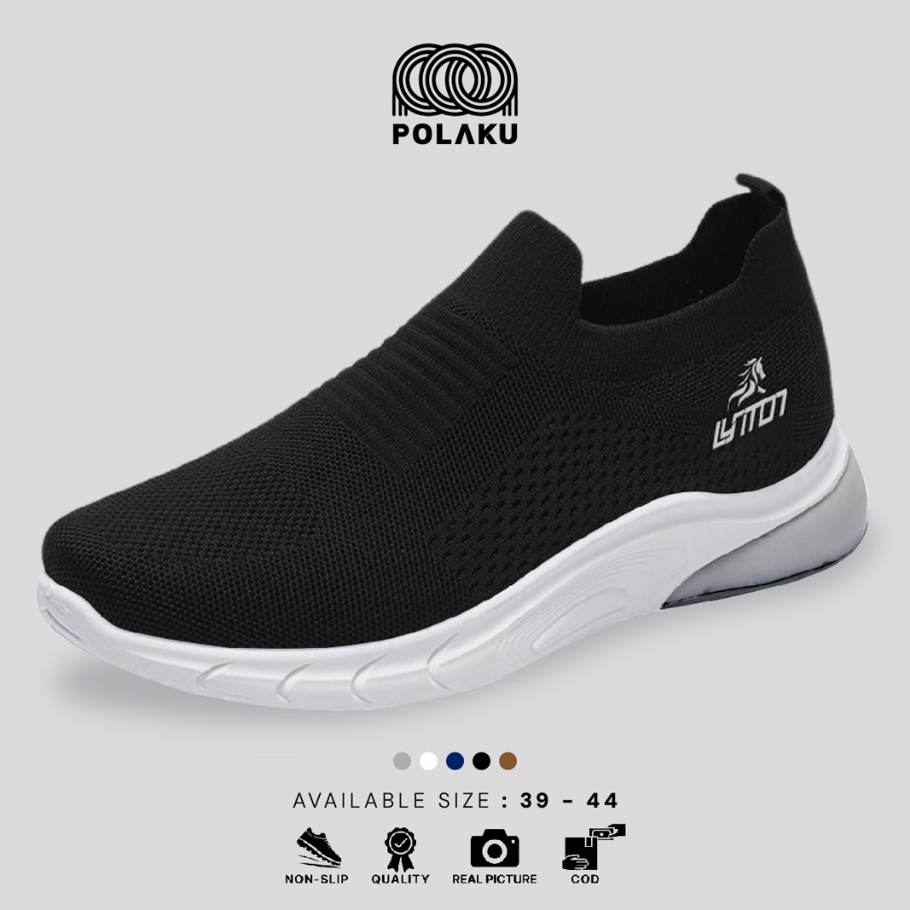 PLK FREE BOX Sepatu Rajut Pria Sepatu Pria Tanpa Tali Sepatu Sport Pria LV0558