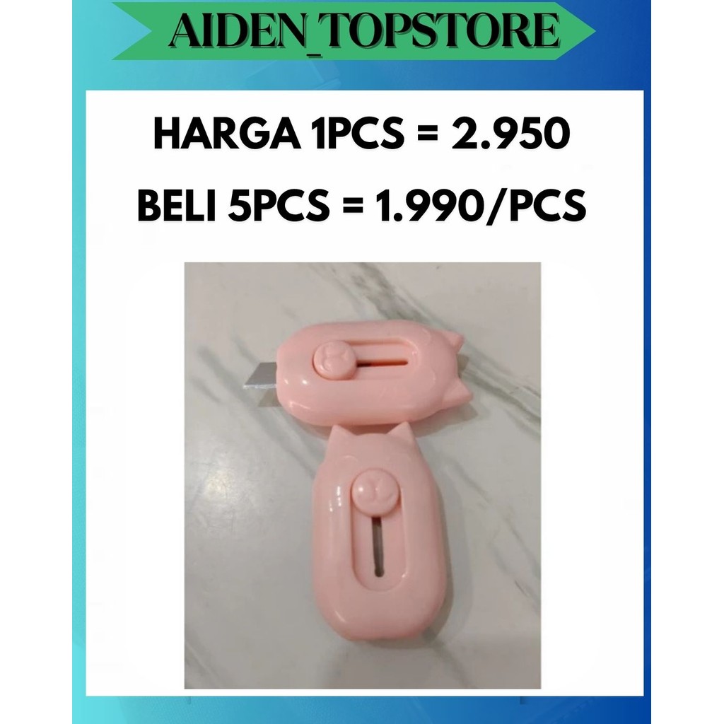 

ATS CUTTER MINI PISAU PEMOTONG KERTAS MINI SILET PORTABLE BENTUK KUCING CAT PRAKTIS