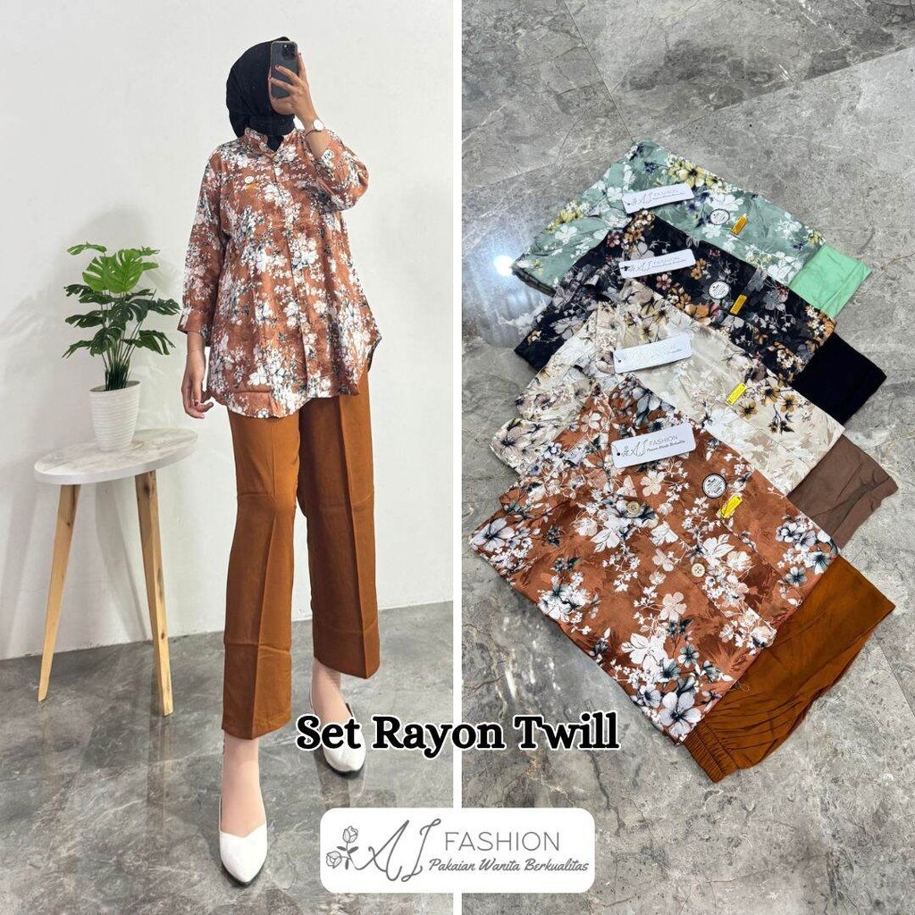 NEW BAJU SETELAN WANITA MOTIF BUNGA BAHAN RAYON ONESET JUMBOO XL XXL