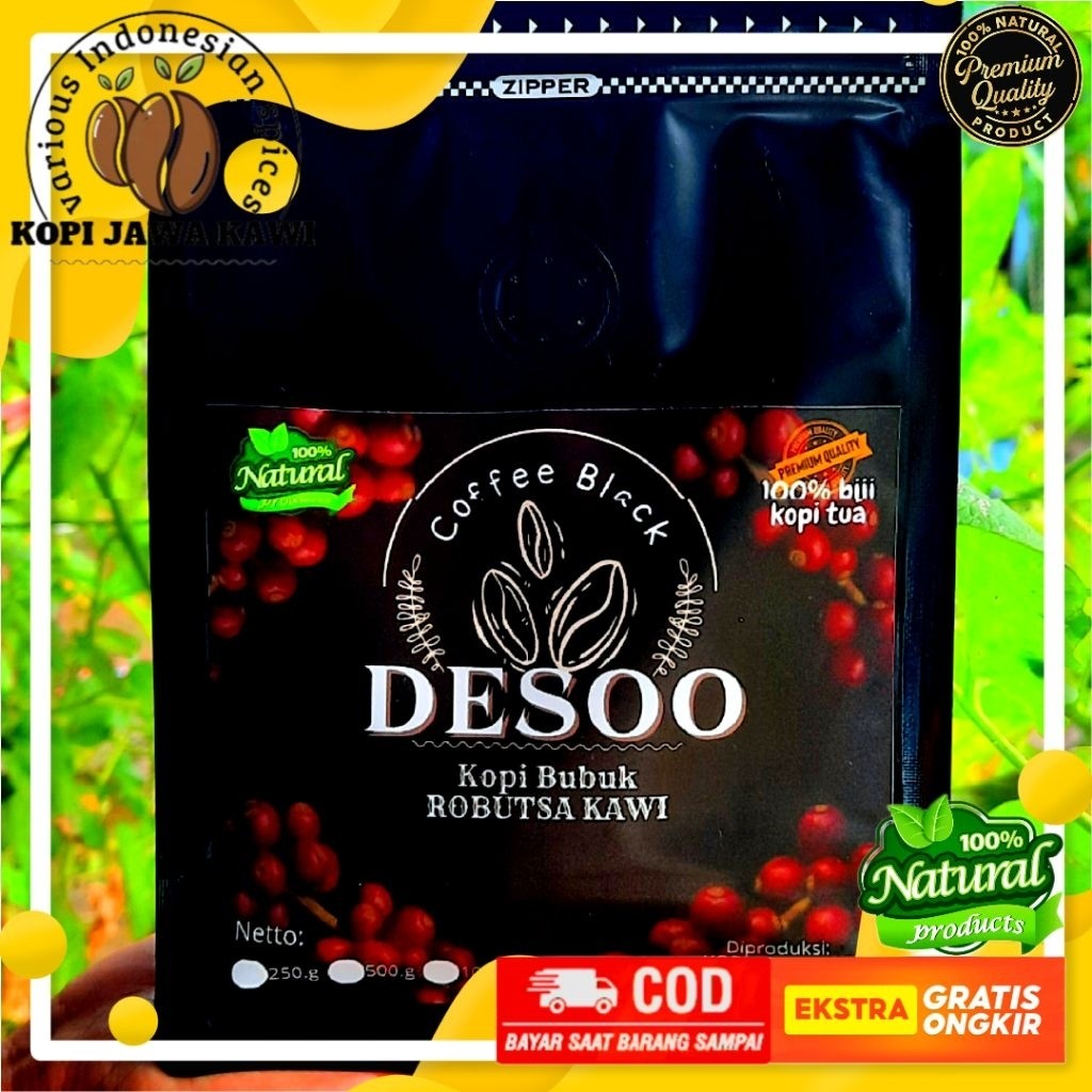 

Kopi Robusta Premium Gunung Kawi | Biji Kopi Tua Asli | Pahit Kuat Cocok Tubruk, Espresso, V60