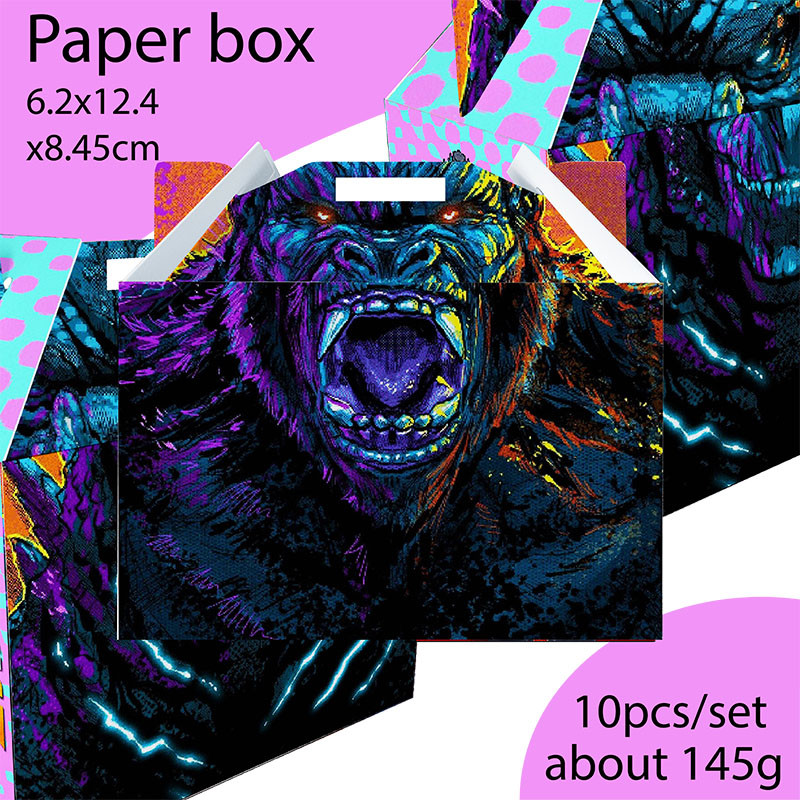 

Cartoon Godzilla vs Kong Theme Paper Box Event Party Supplies Decorate Birthday Handmade DIY Candy Chocolate Baby Shower Packagi