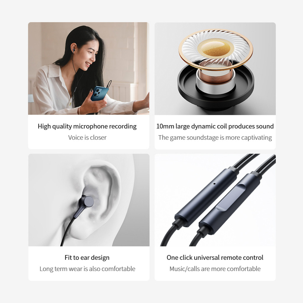 JAMIN MURAH Xiaomi Headset Handsfree Encok Jack 3.5mm Wired Earphone MIC - DDQ02WM(BISA LANGSUNG ORD