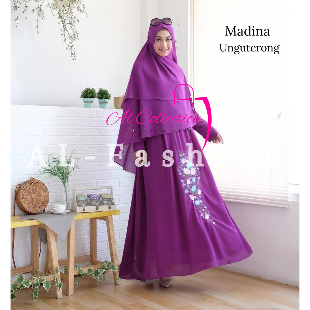 AL TERMURAH -  GAMIS MADINA SET KHIMAR - gamis - gamis muslim - gamis set - gamis wanita - gamis cer