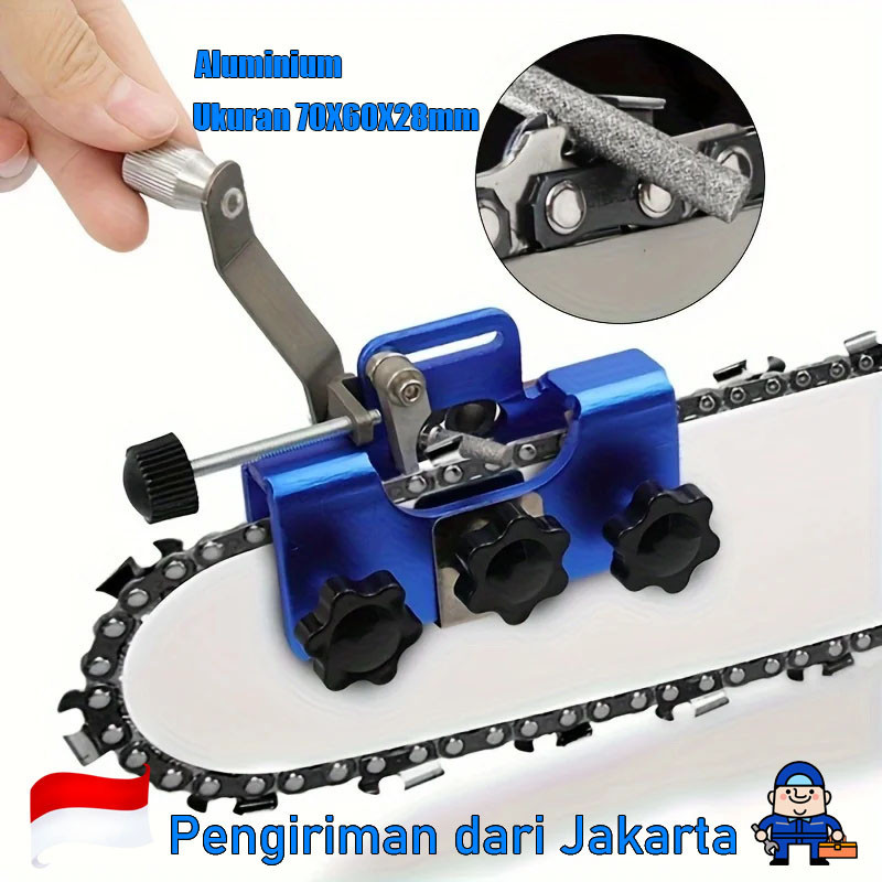 GILISHOP Alat Pengasah Rantai Gergaji Alat Pengasah Rantai Gergaji Mesin Manual Aluminium Portable D