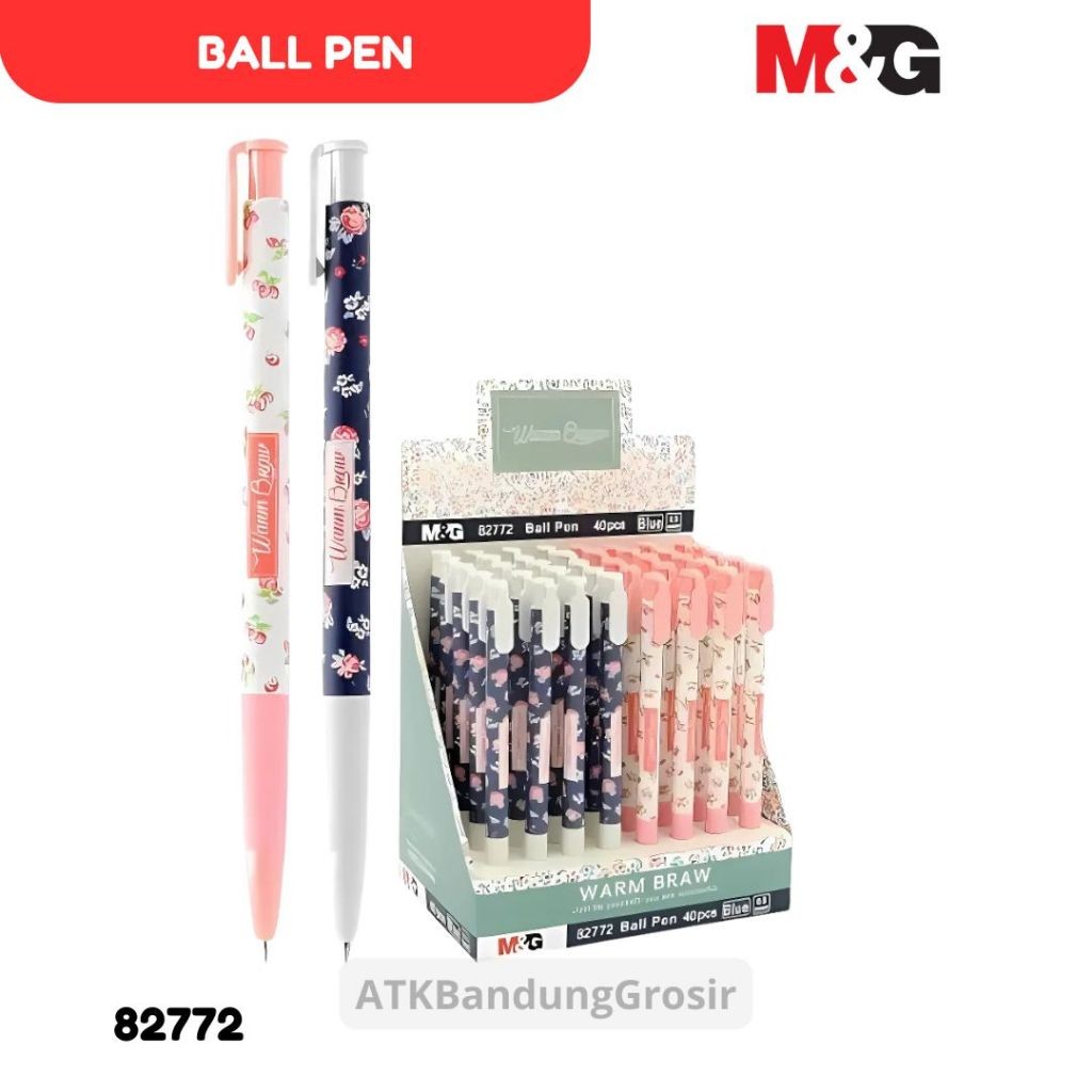 

Pulpen M&G Warm Braw Warna Biru 0.5mm Ballpoint Pen Smooth Writing #ABP82772 Satuan - SHSNP