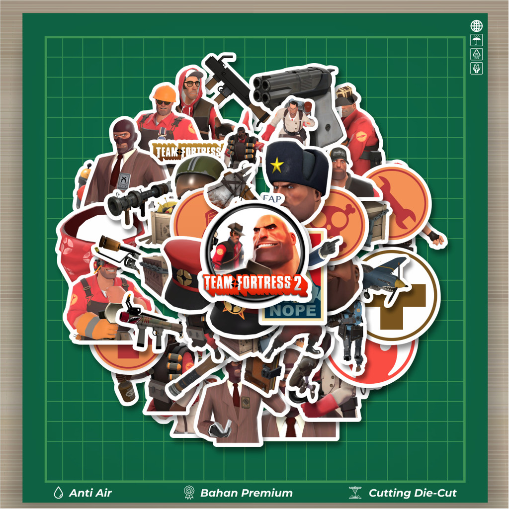 

HOT 50 PCS STIKER Stiker Game Series Team Fortres Character V7 Stiker Fashion Cars Decal Dingin Kartu Album Custom Vinyl Anti Air- Sticker Aesthetic Buku Journal Koper Casing HP Tablet Laptop Helm Motor Botol Minum