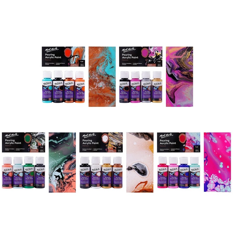 

4 Colors Premium Liquid Acrylic Pigments for DIY Art Pouring Acrylic Painting