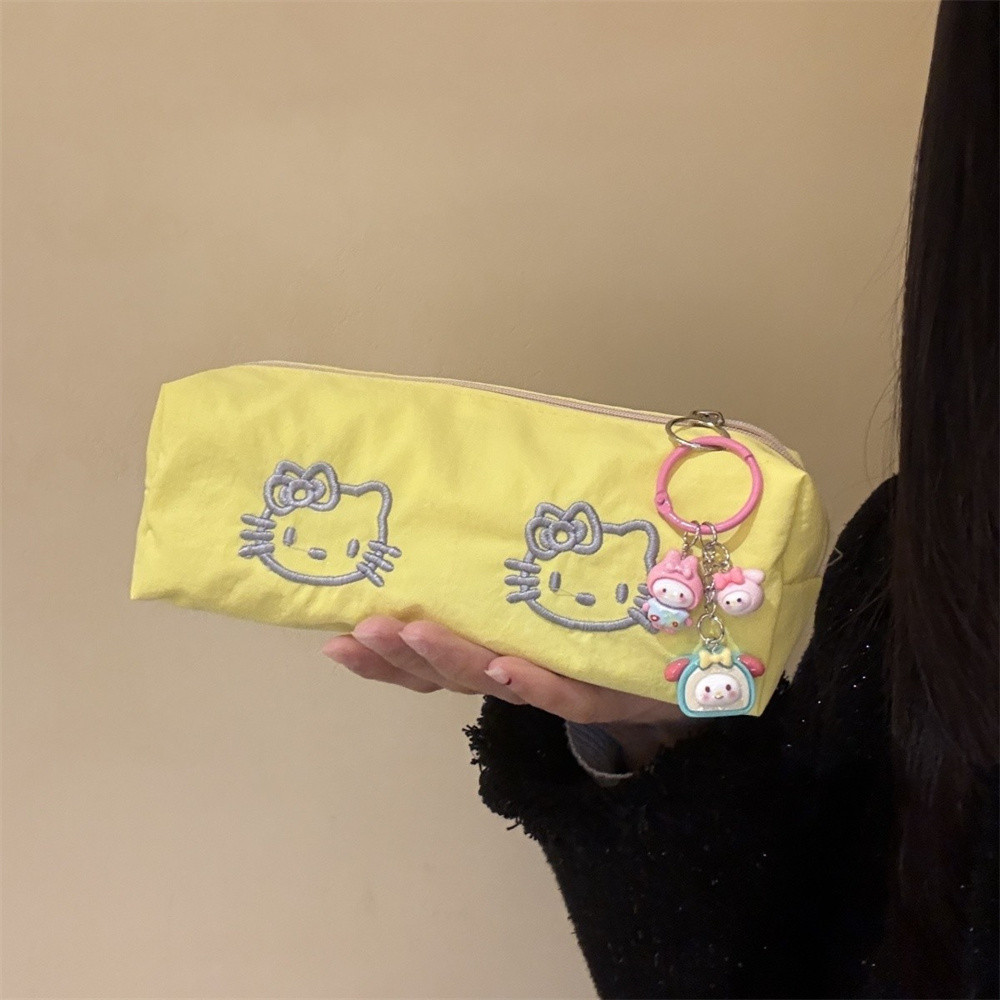 

1pcCute Yellow HelloKitty Pencil Case Student Stationery Fashion Japanese Large Capacity Storage Pencil Box Makeup Bag Girl Gift