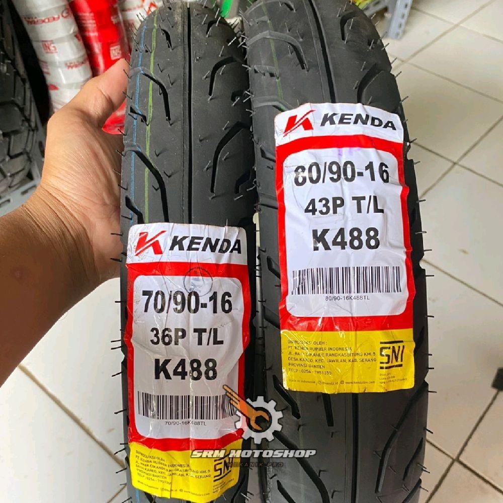 Ban Motor Ring 16 Kenda 70/90-16 & 80/90-16 K488 Tubles (Bisa pakai Ban Dalam)