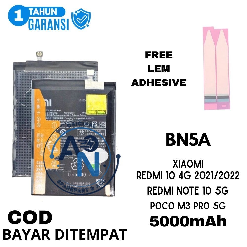BATERAI XIAOMI REDMI 10 4G / REDMI NOTE 10 5G / POCO M3 PRO 5G BN5A 5000MAH BATTERY ORIGINAL BERGARA