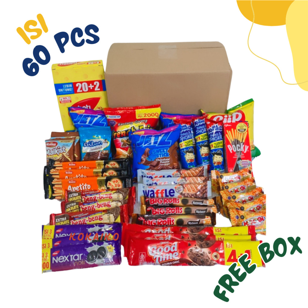 

Hampers/Paket snack/Snack box kado isi 60 pcs