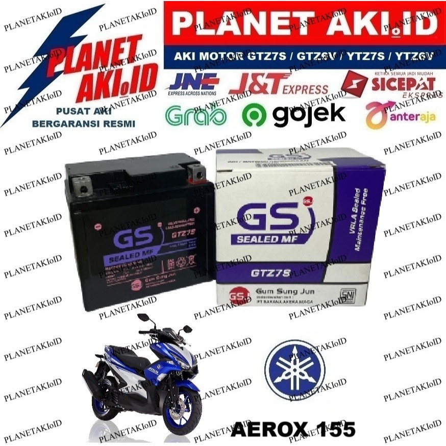 Aki Motor Yamaha Aerox 155 GTZ7S Accu Kering MF