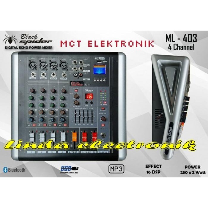 POWER MIXER BLACKSPIDER ML403 900 WATT ORIGINAL black spider ml 403