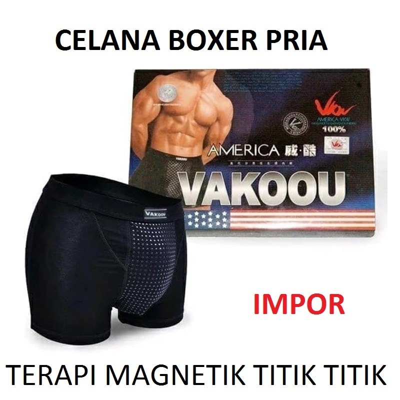 Celana Dalam CD Pria VAKOOU Magnet Kesehatan Terapi Titik-Titik Boxers Magnetic Therapy/ Boxer Pants
