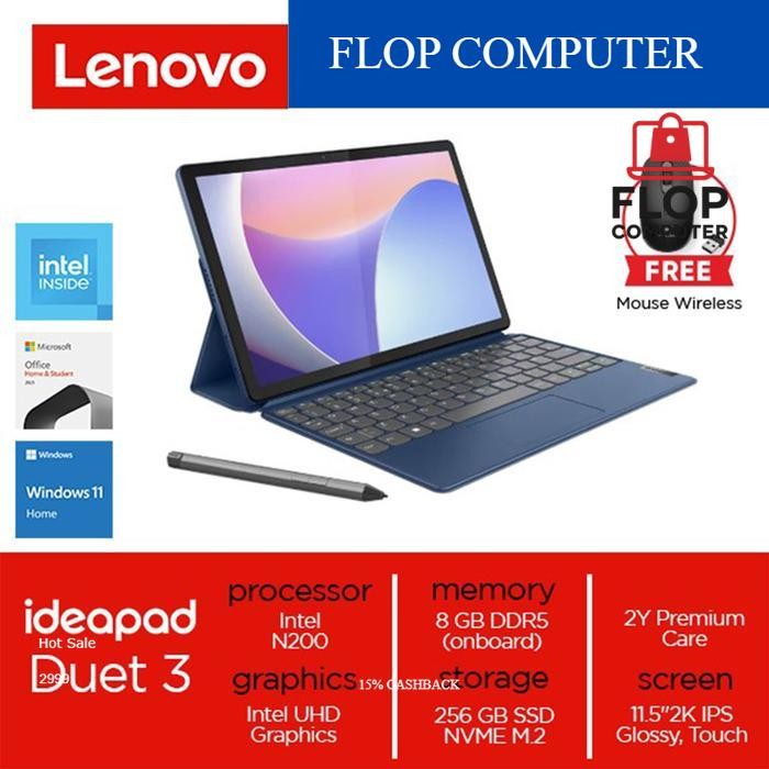 Lenovo IdeaPad Duet 3i 11IAN8 Intel N200 8GB 256GB W11+OHS Touch Screen