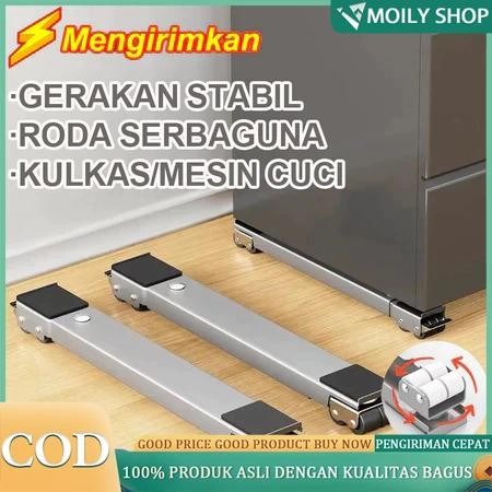 Roda LEMARI Portable Bisa Digeser Serbaguna Alas Kulkas Tatakan Kaki Mesin Cuci Extention/Roda Lemar