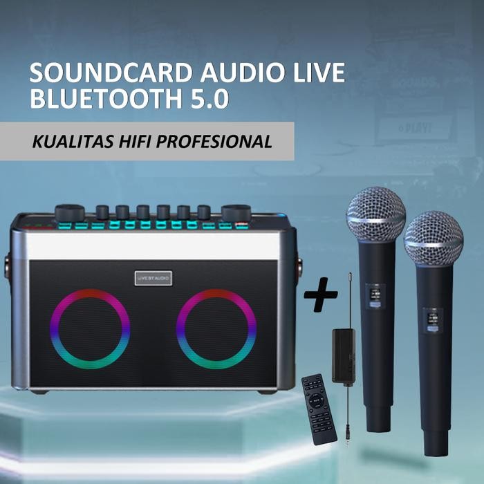 Bonkyo SOUNDCARD SY9 SPEAKER all-in-one Bluetooth soundcard with wireless 2microphone with external 