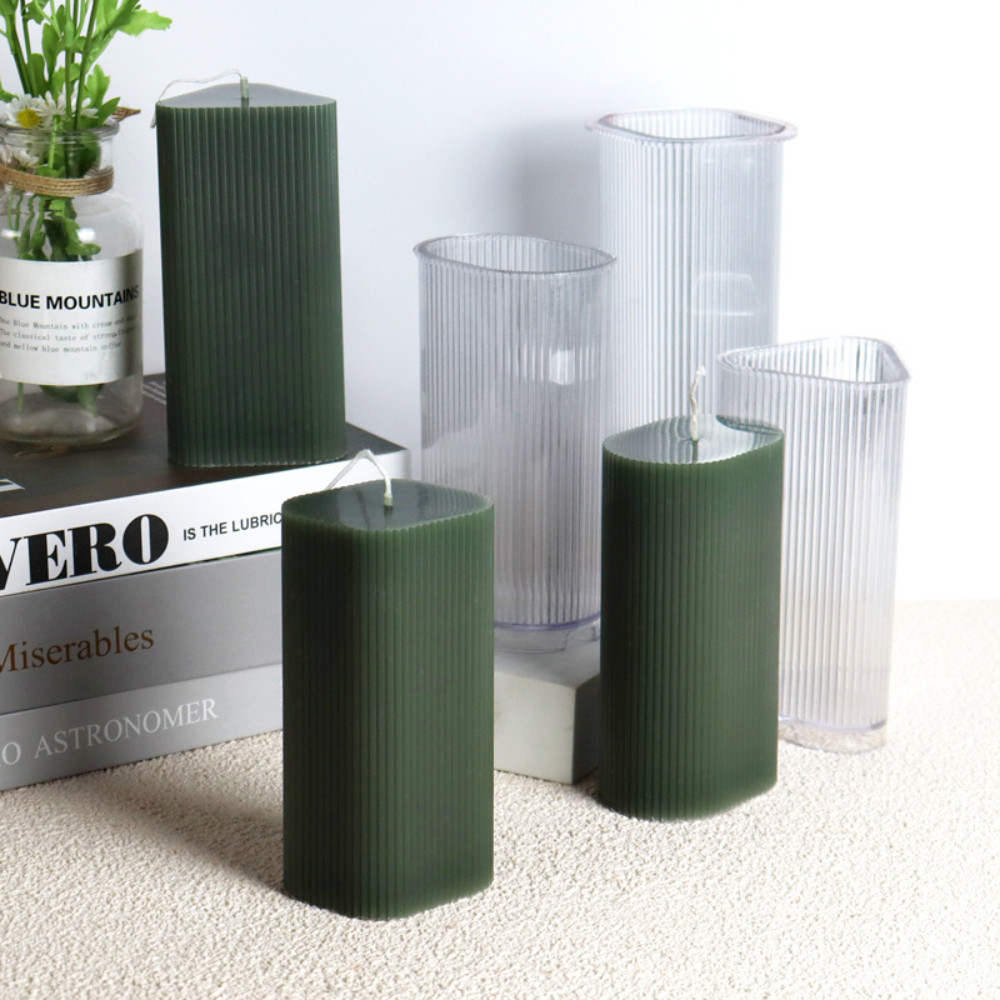 

Geometric Cylindrical Acrylic Mold Triangular Resin Gypsum Mould Cube Stripe Candle Making Candlelight Dinner Decor Incense Gift