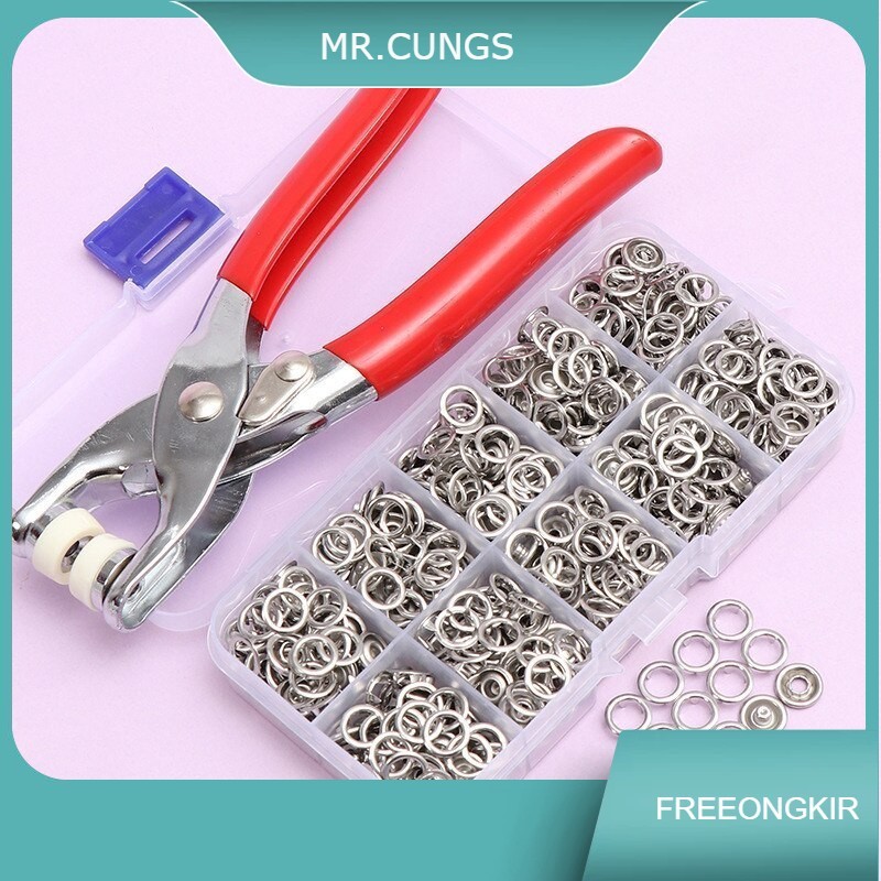 Kancing Tang Alat Pasang Press Kancing Jepret Cetet 100 Pcs Anti Karat