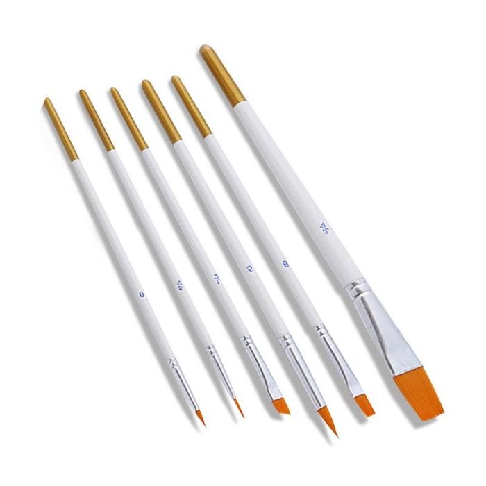 

[TERLARIS] KFP 6 pcs brush set kuas face body paint putih watercolor oil painting wool - As picture show[TERLARIS ]