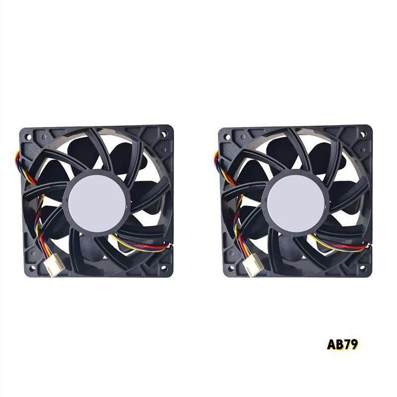 2X QFR1212GHE 6000RPM PWM Speed Control Fan 120X120x38mm 4 Wire 12V 2.7A For Antminer Bitmain S7 S9 