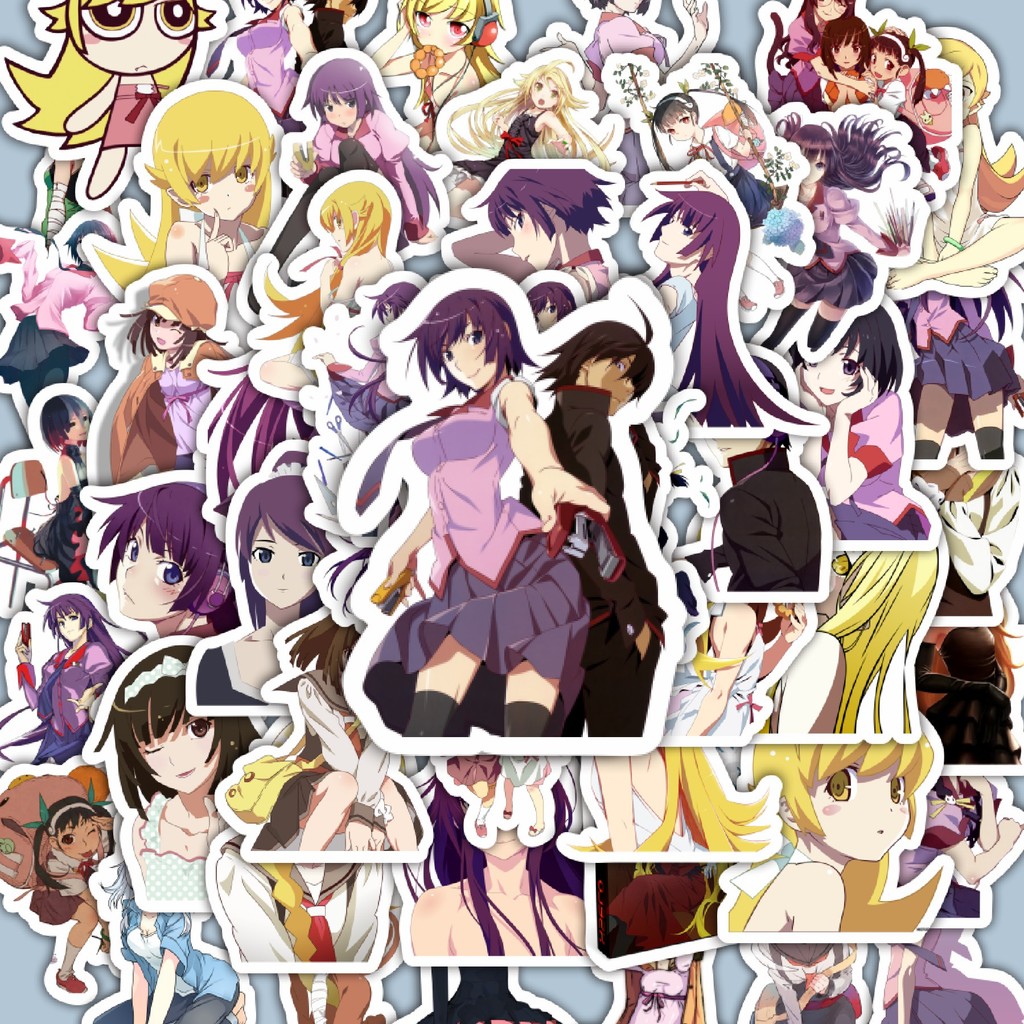 

100PCS Lucu Stiker Game Series Monogatari Karakter Mix 3 Stiker Aesthetic Stiker Anti Air Stikers Berperekat Waterproof sticker decal buat Motor Helm Buku Journal Koper Casing HP Laptop Botol Minum Hadiah anak