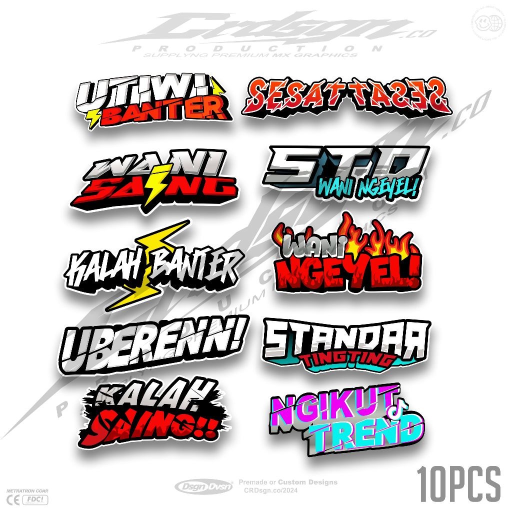 

STIKER PACK ISI 10 PCS STANDAR UTIWI BANTER,KALAH BANTER,WANI NGEYEL,KALAH SAING,UBEREN,NGIKUT TREND,WANI SAING,,DLL,SSUDAH CUTING