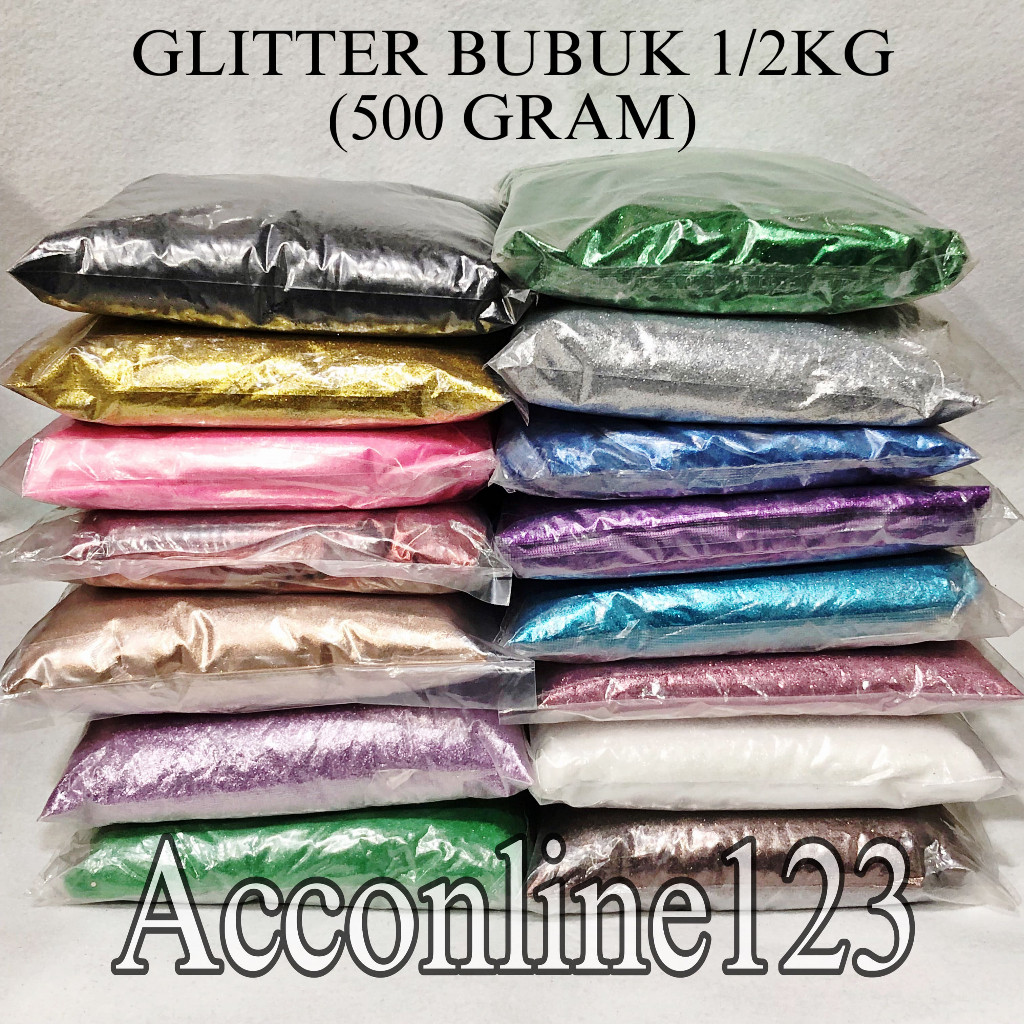 

Gliter Bubuk 1/2KG (500 Gram) / Serbuk Glitter / Bubuk Glitter 1/2KG (500 Gram)