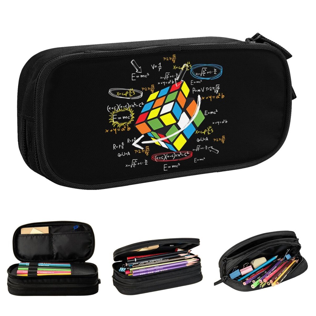 

Math Rubix Cube Pencil Cases Rubik Rubics Pencilcases Pen for Student Big Capacity Bag Office Zipper Stationery